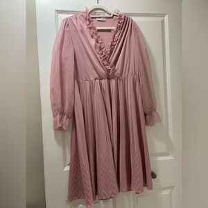 Vintage Riccardo Elegant Pink Ruffled Dress